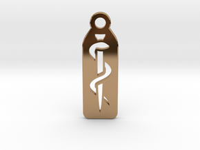 Medical Keychain in Polished Brass