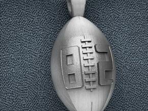 Football Pendant #82 in Polished Bronzed Silver Steel