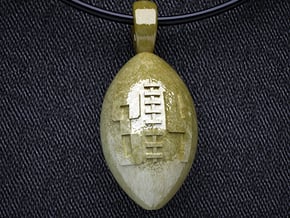 Football Pendant #84 small size in Polished Brass