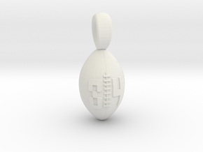 Football Pendant #84 small size in White Natural Versatile Plastic