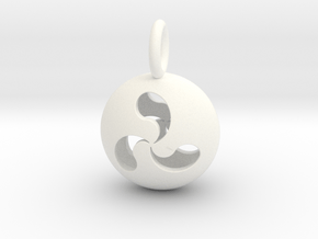 Tri Drop Pendant in White Processed Versatile Plastic