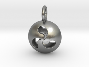 Tri Drop Pendant in Natural Silver