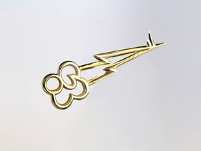 Rainbow Dash's Key of Loyalty (≈75mm/3" long) in Polished Brass