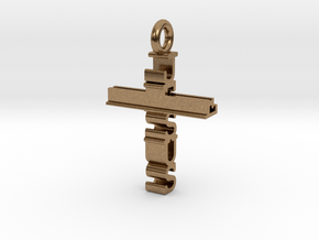 Jesus Cross Pendant in Natural Brass