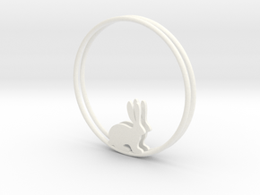 Bunny Hoop Earrings 40mm in White Processed Versatile Plastic
