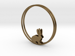 Bunny Hoop Earrings 40mm in Natural Bronze
