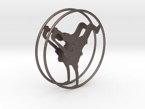 Breakdancer Hoop Earrings 50mm in Polished Bronzed Silver Steel
