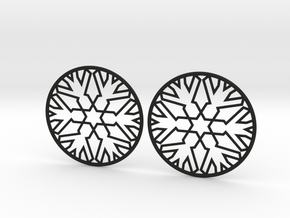 Snowflake Hoop Earrings 40mm in Black Natural Versatile Plastic