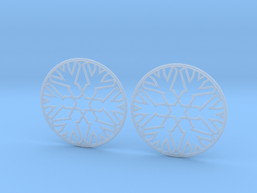 Snowflake Hoop Earrings 40mm in Tan Fine Detail Plastic