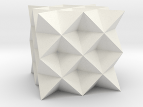 64 Tetrahedron Grid in White Natural Versatile Plastic