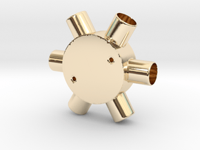 Six Way Junction box in 14K Yellow Gold