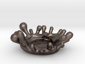 Splash - small decorations coaster in Polished Bronzed Silver Steel