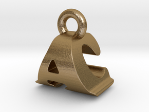 3D Monogram Pendant - ACF1 in Polished Gold Steel