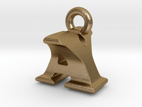 3D Monogram Pendant - AYF1 in Polished Gold Steel