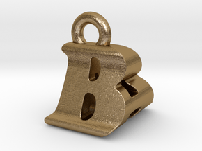 3D Monogram Pendant - BAF1 in Polished Gold Steel