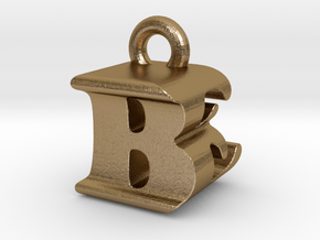 3D Monogram Pendant - BEF1 in Polished Gold Steel