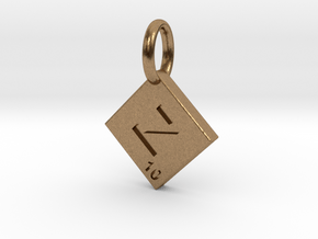 SCRABBLE TILE PENDANT  Z  in Natural Brass