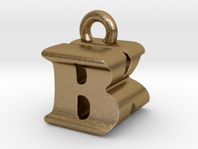 3D Monogram Pendant - BKF1 in Polished Gold Steel