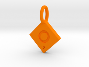 SCRABBLE TILE PENDANT  O  in Orange Processed Versatile Plastic