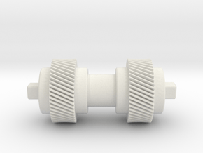 Double helical gear Mn=1 Z=50 Pressure Angle=20° in White Natural Versatile Plastic