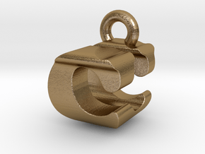 3D Monogram Pendant - CUF1 in Polished Gold Steel