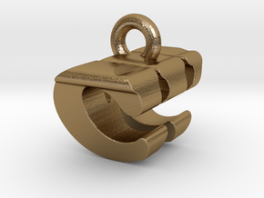 3D Monogram Pendant - CWF1 in Polished Gold Steel