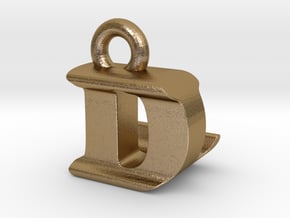 3D Monogram Pendant - DLF1 in Polished Gold Steel