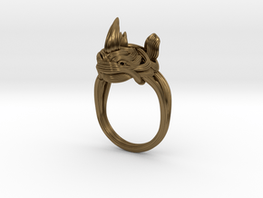 the Rhinoceros Ring  in Polished Bronze: 7.5 / 55.5