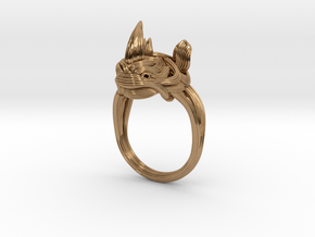 the Rhinoceros Ring  in Polished Brass: 7.5 / 55.5