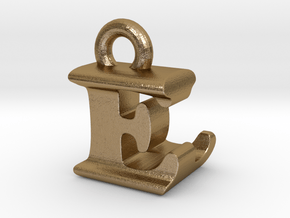 3D Monogram Pendant - ELF1 in Polished Gold Steel