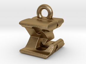 3D Monogram Pendant - EXF1 in Polished Gold Steel
