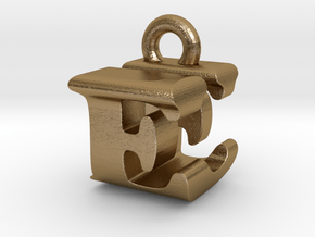 3D Monogram Pendant - EUF1 in Polished Gold Steel