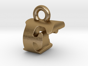 3D Monogram Pendant - FCF1 in Polished Gold Steel