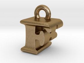 3D Monogram Pendant - FBF1 in Polished Gold Steel