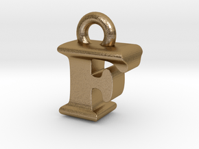 3D Monogram Pendant - FIF1 in Polished Gold Steel