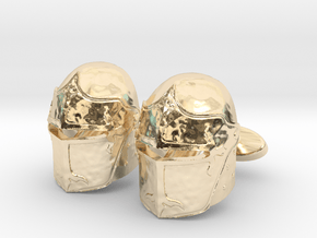 Medieval Helmet Cufflinks in 14K Yellow Gold