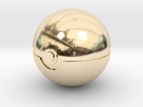 Pokeball 4cm in diameter. in 14K Yellow Gold