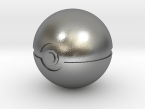Pokeball 4cm in diameter. in Natural Silver