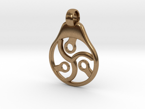 Steam Punk Triskelion Larger Version in Natural Brass