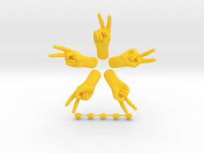 Peace  • Hook  / Fridge Magnet [5pcs] in Yellow Processed Versatile Plastic
