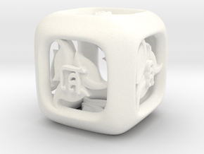 Tengwar Elvish D6 in White Processed Versatile Plastic