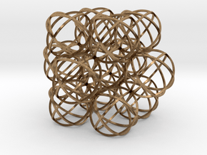 Packed Spheres Cuboctahedron in Natural Brass