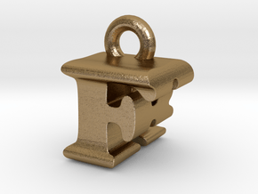 3D Monogram Pendant - FRF1 in Polished Gold Steel