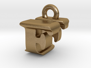 3D Monogram Pendant - FUF1 in Polished Gold Steel