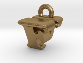 3D Monogram Pendant - FVF1 in Polished Gold Steel