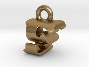 3D Monogram Pendant - FSF1 in Polished Gold Steel