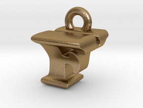 3D Monogram Pendant - FYF1 in Polished Gold Steel
