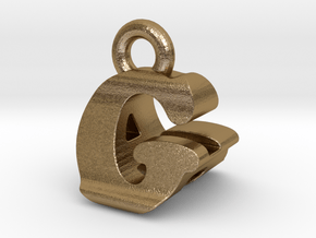 3D Monogram Pendant - GAF1 in Polished Gold Steel