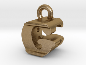 3D Monogram Pendant - GEF1 in Polished Gold Steel