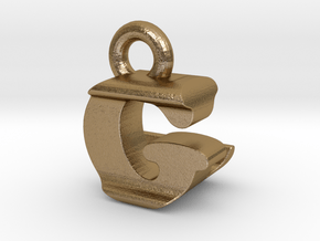 3D Monogram Pendant - GLF1 in Polished Gold Steel